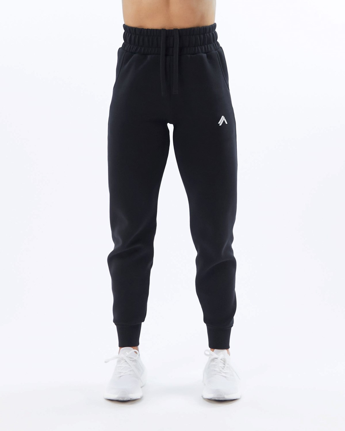 Alphalete Interlock Knit Cuffed Jogger Noir Femme | BJH-20805518