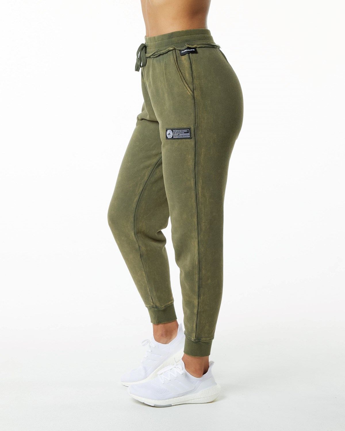 Alphalete Heavyweight Washed Terry Jogger Vert Femme | PQO-40416407