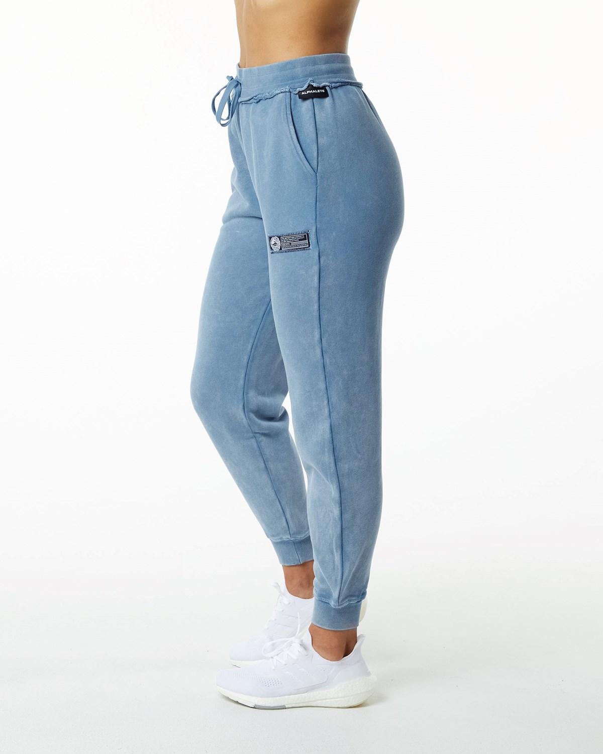 Alphalete Heavyweight Washed Terry Jogger Bleu Femme | QXG-38163535