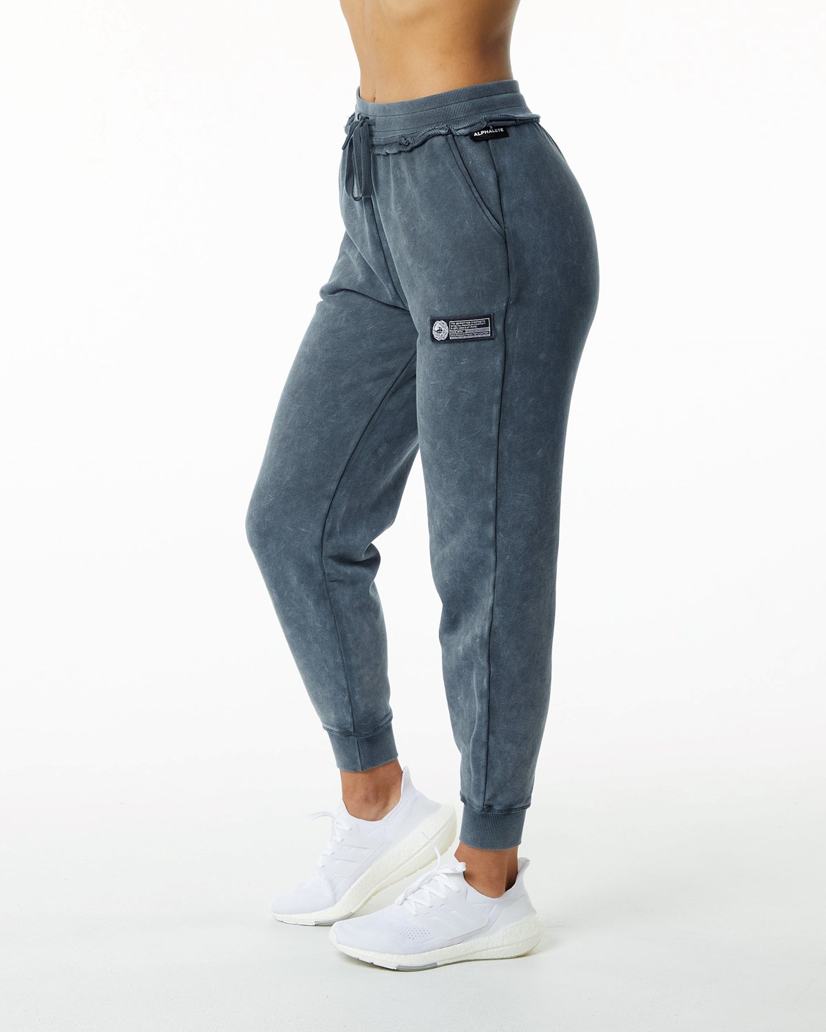 Alphalete Heavyweight Washed Terry Jogger Bleu Femme | NMR-69635334