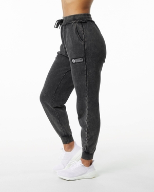 Alphalete Heavyweight Washed Terry Jogger Onyx Femme | RCU-56821656