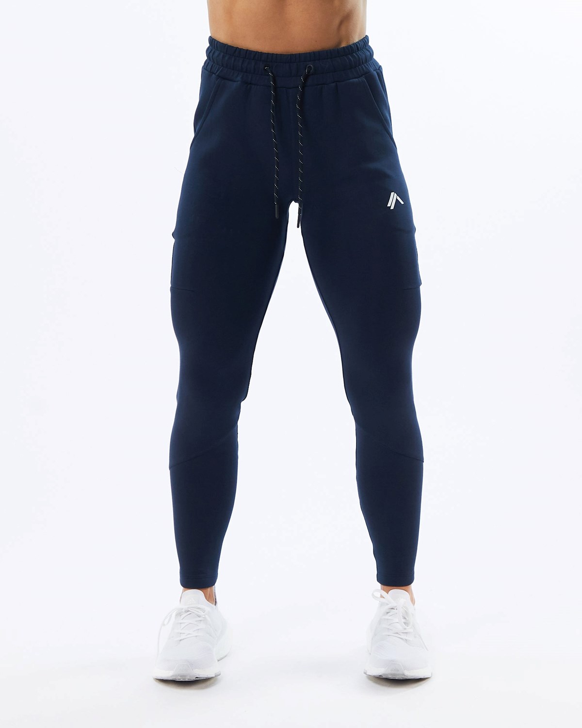 Alphalete Interlock Knit Zip Jogger Bleu Marine Femme | ITC-64997871