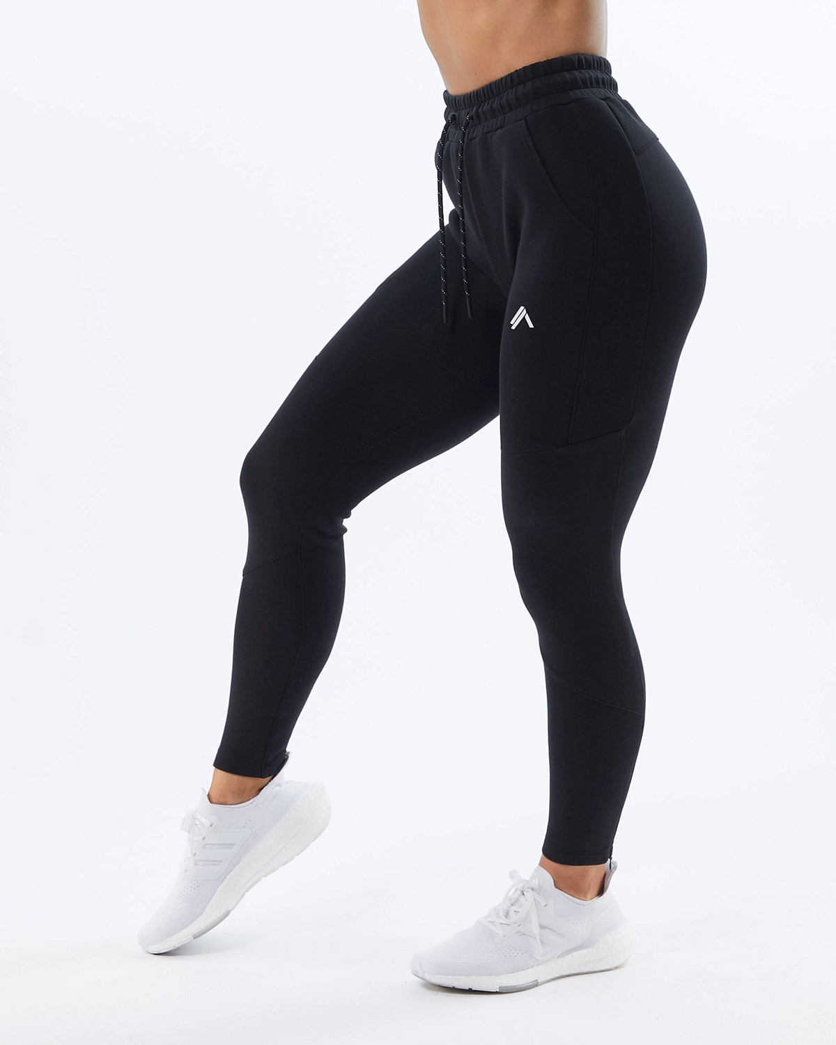 Alphalete Interlock Knit Zip Jogger Noir Femme | PDB-48746788