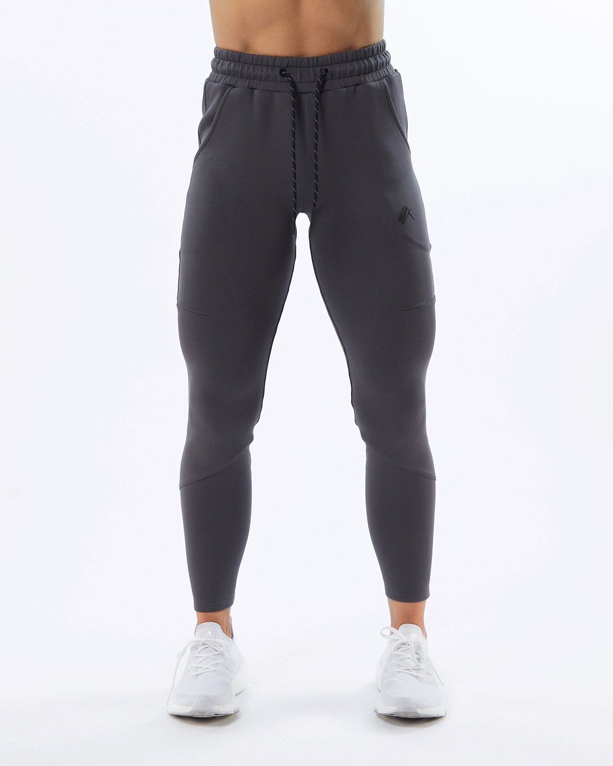 Alphalete Interlock Knit Zip Jogger Charcoal Femme | HOH-49551497