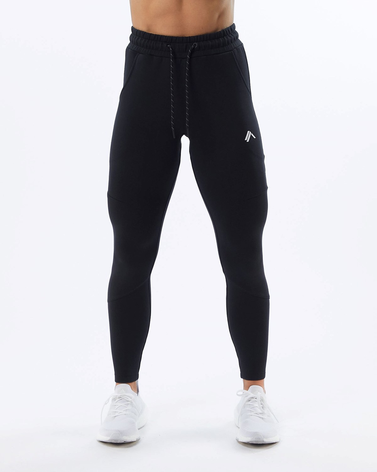 Alphalete Interlock Knit Zip Jogger Noir Femme | PDB-48746788