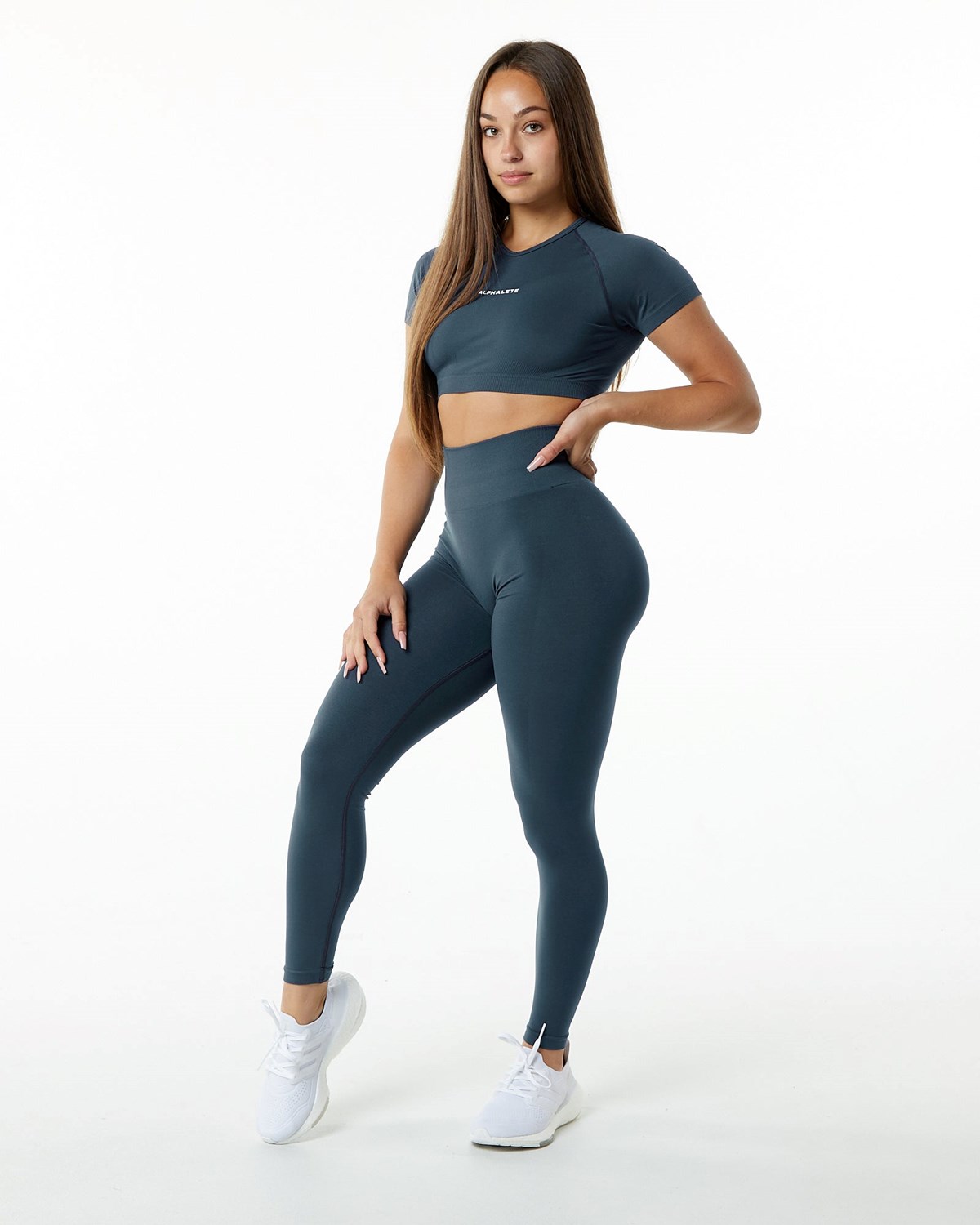 Alphalete Seamless Scrunch Legging Bleu Femme | HEG-70243773