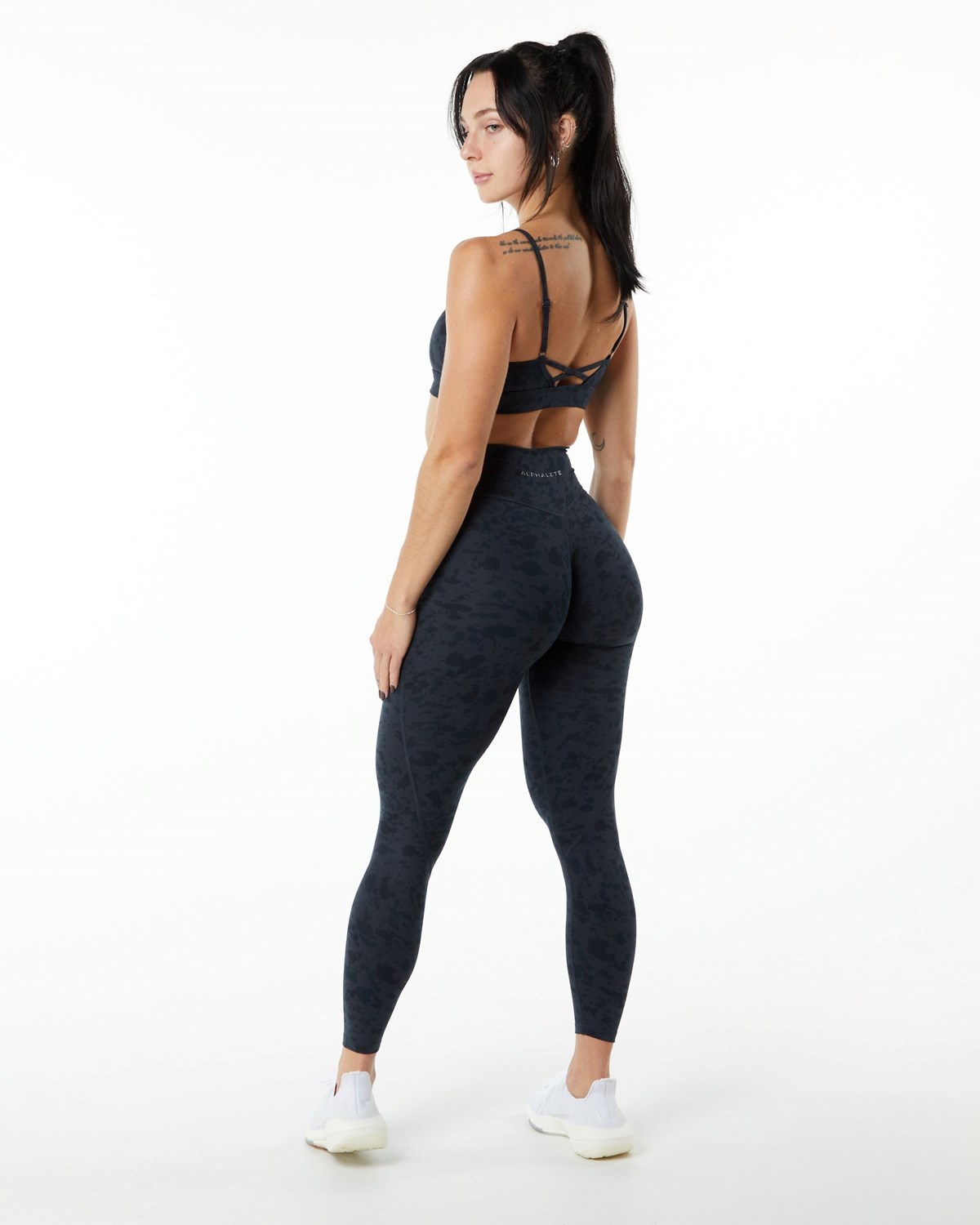 Alphalete Single Brushed Cross-Wrapped Legging Noir Femme | WPV-58431741