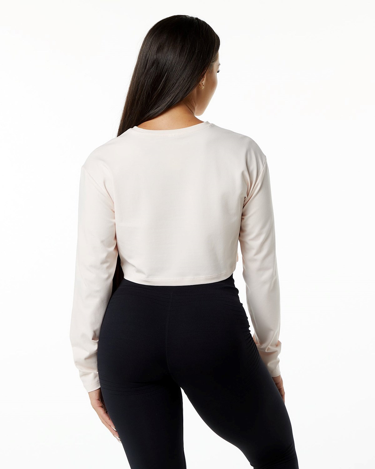 Alphalete Oversized Performance Long Sleeve Crop Blush Femme | ZCE-43295041