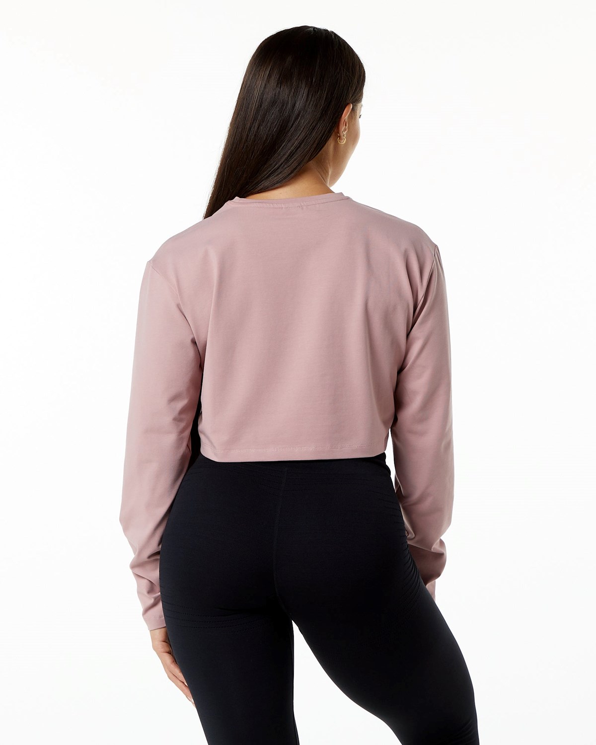 Alphalete Oversized Performance Long Sleeve Crop Mauve Femme | YBZ-11598261