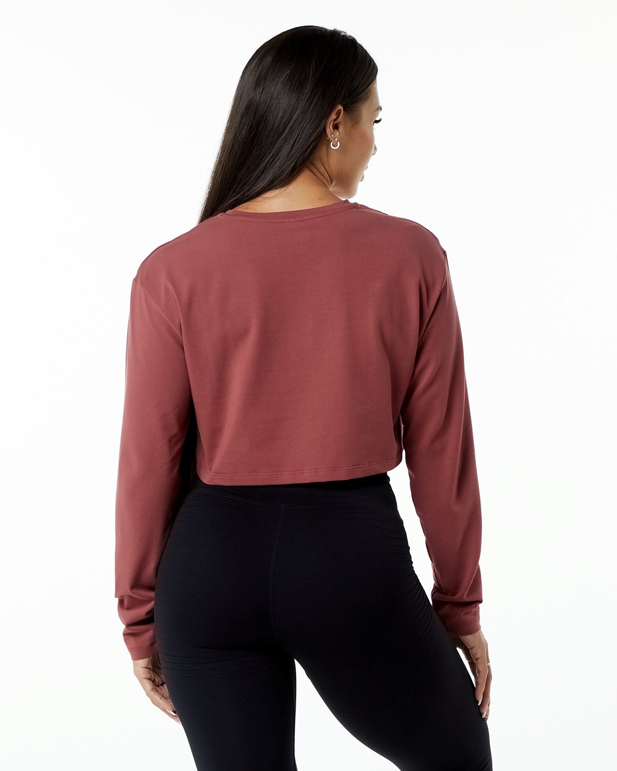 Alphalete Oversized Performance Long Sleeve Crop Gingerbread Femme | LSA-55934745