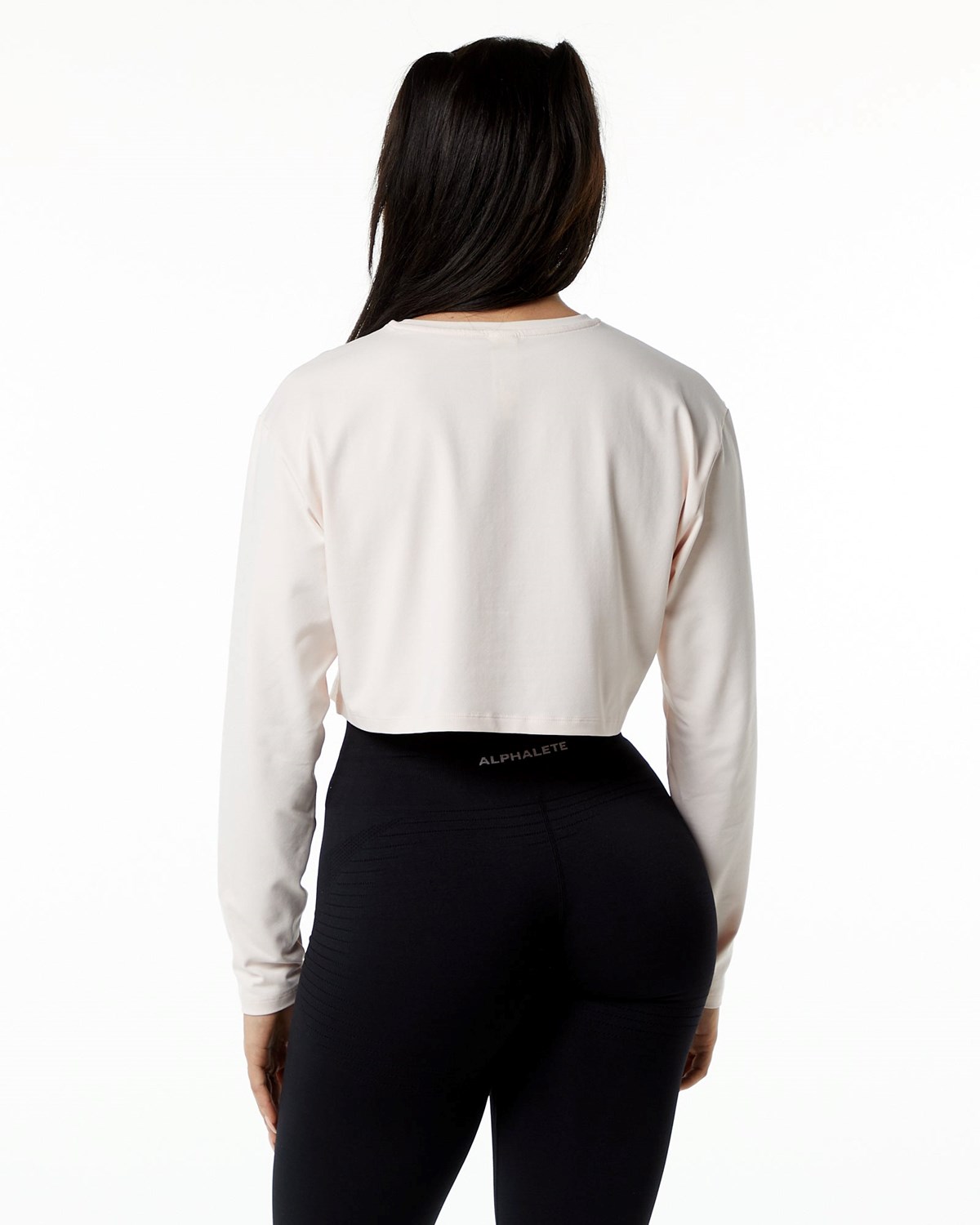 Alphalete Oversized Performance Long Sleeve Crop Blush Femme | BNE-32056430