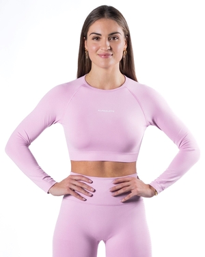 Alphalete Cropped Seamless Long Sleeve Bloom Femme | QOS-54767882