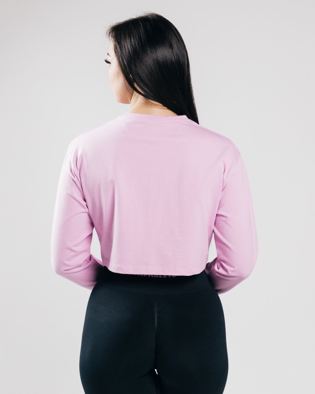 Alphalete Oversized Performance Long Sleeve Crop Bloom Femme | APQ-48987635