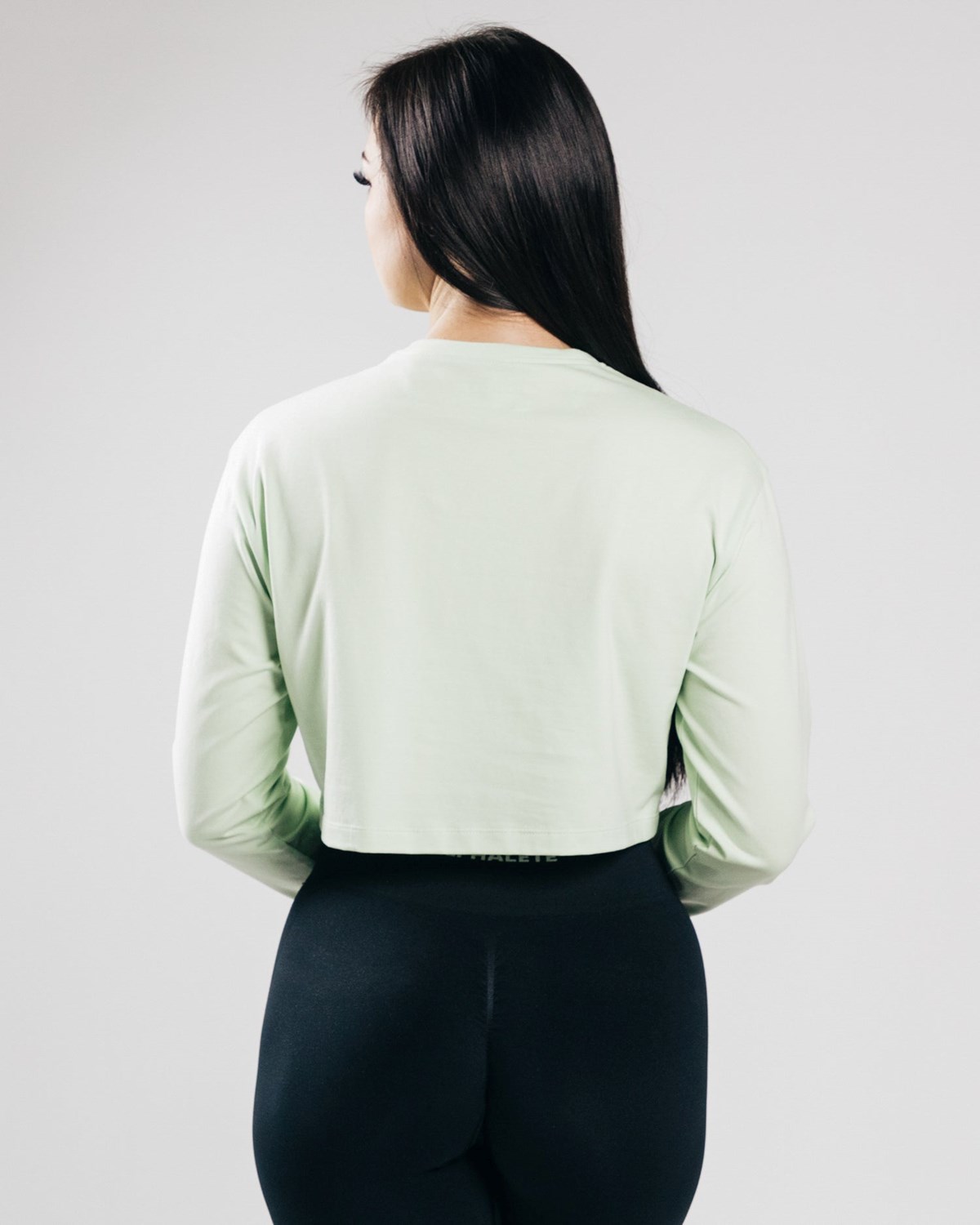 Alphalete Oversized Performance Long Sleeve Crop Frozen Spring Femme | PXF-43301778