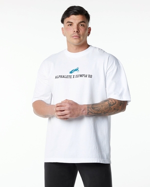 Alphalete Heavyweight Oversized Tee Blanche Unisex | LOE-89169450