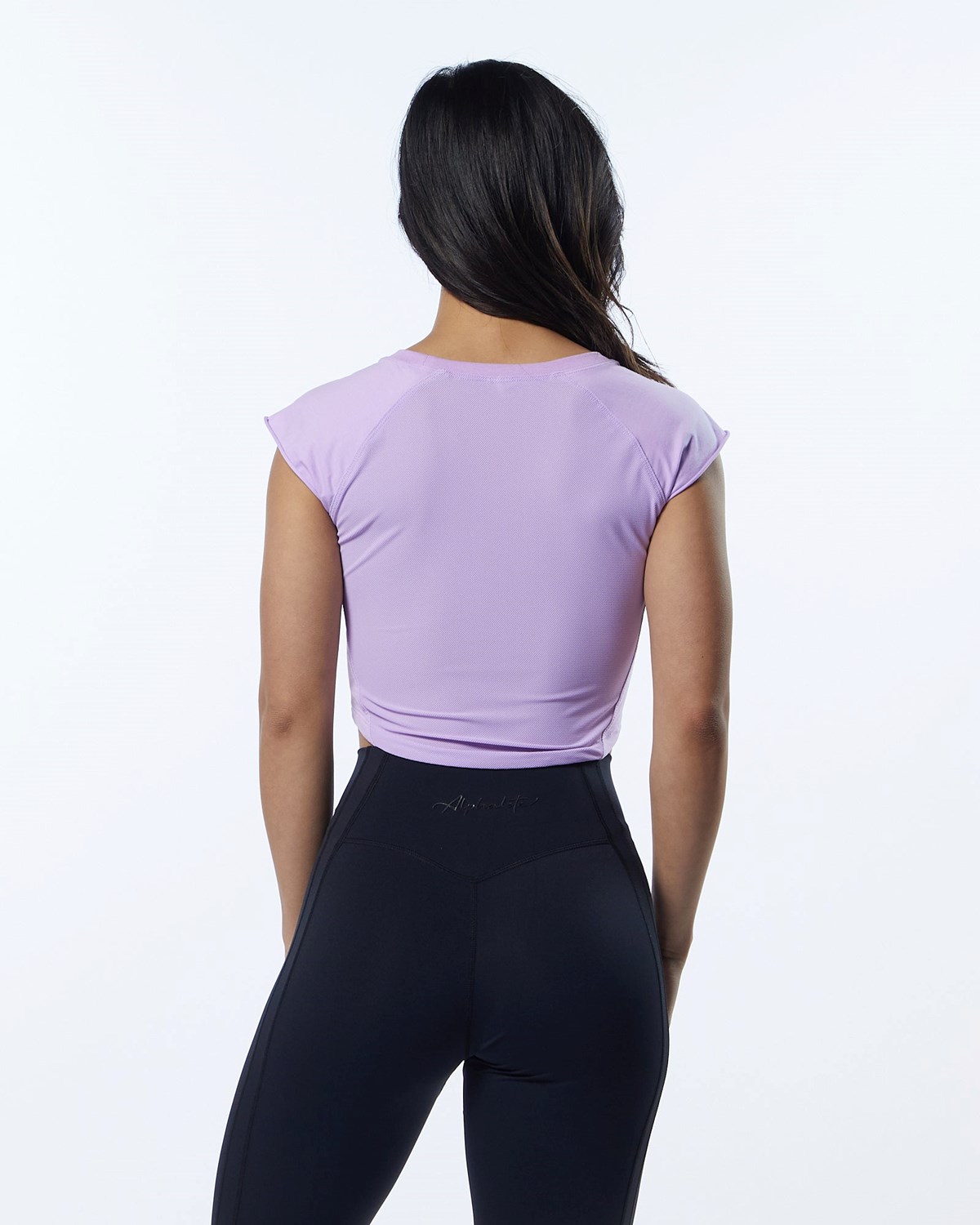 Alphalete High Performance Corta Sleeve Crop Tee Lavande Femme | MJL-47878036