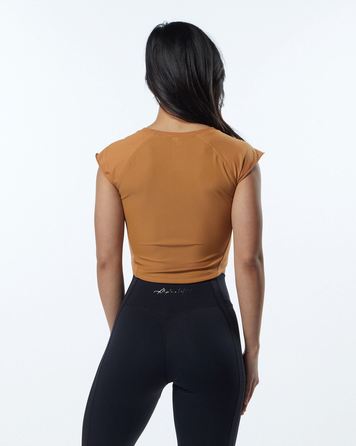 Alphalete High Performance Corta Sleeve Crop Tee Chestnut Femme | VWT-99095801