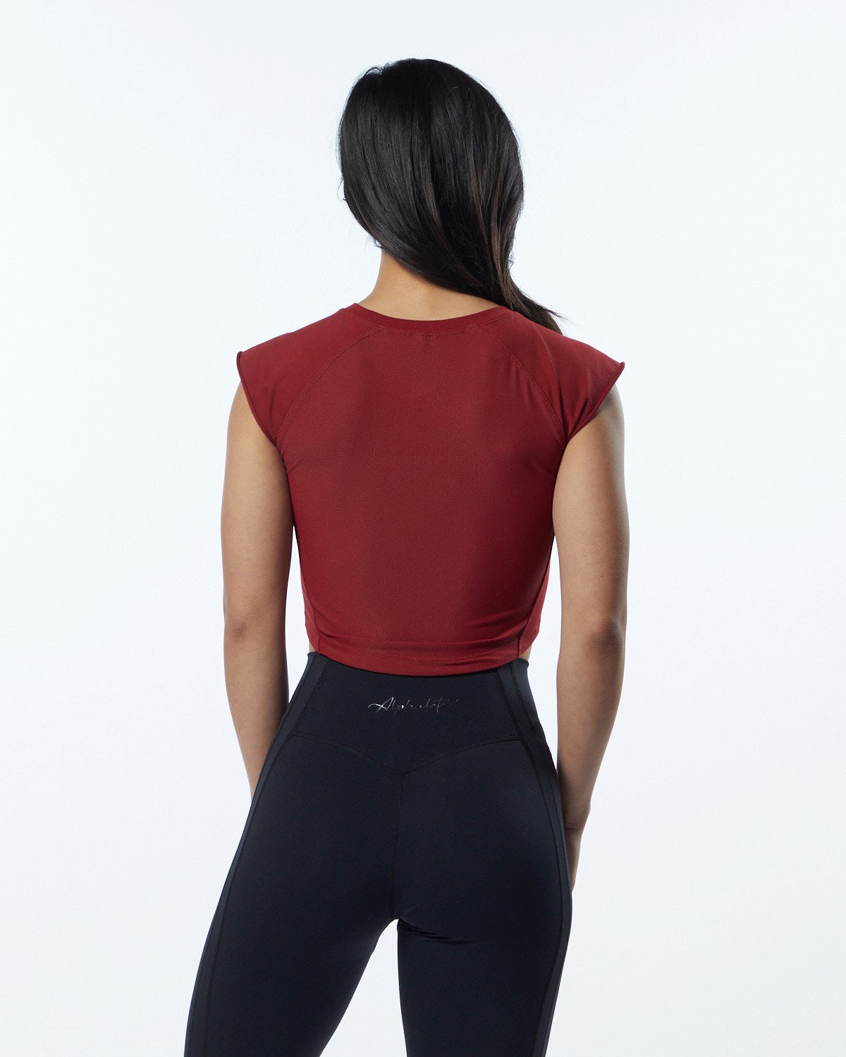 Alphalete High Performance Corta Sleeve Crop Tee Rouge Femme | CBB-94119523