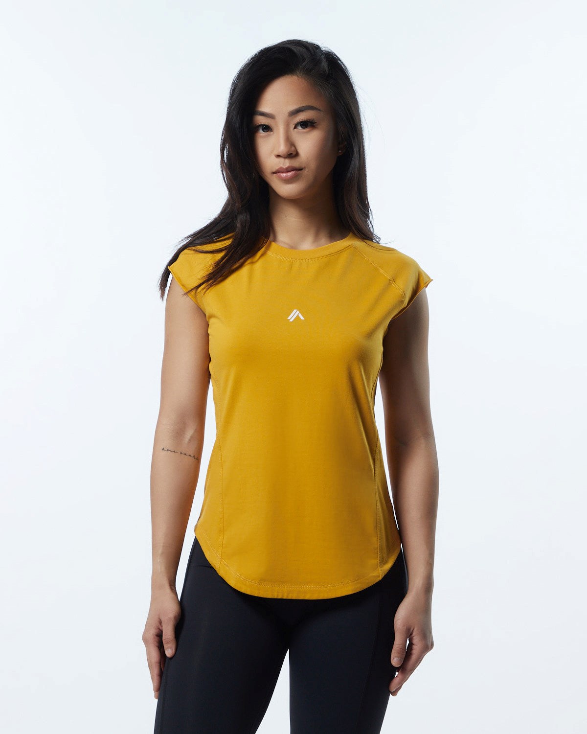 Alphalete High Performance Corta Sleeve Tee Jaune Femme | DUQ-77338527