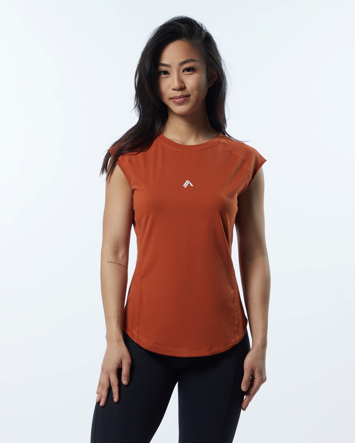 Alphalete High Performance Corta Sleeve Tee Sour Tangerine Femme | UJB-56166004