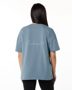 Alphalete Performance Corta Sleeve Bleu Femme | KWN-42802944