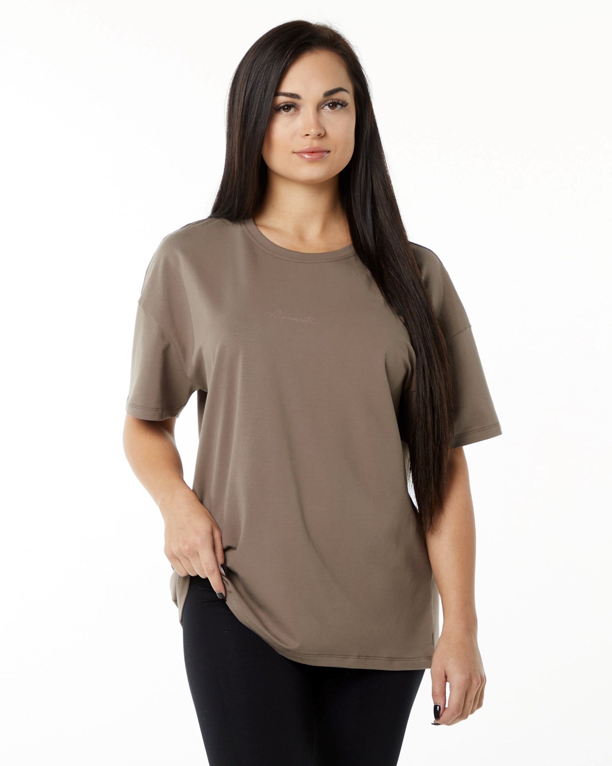 Alphalete Performance Corta Sleeve Mocha Femme | QHJ-96203209