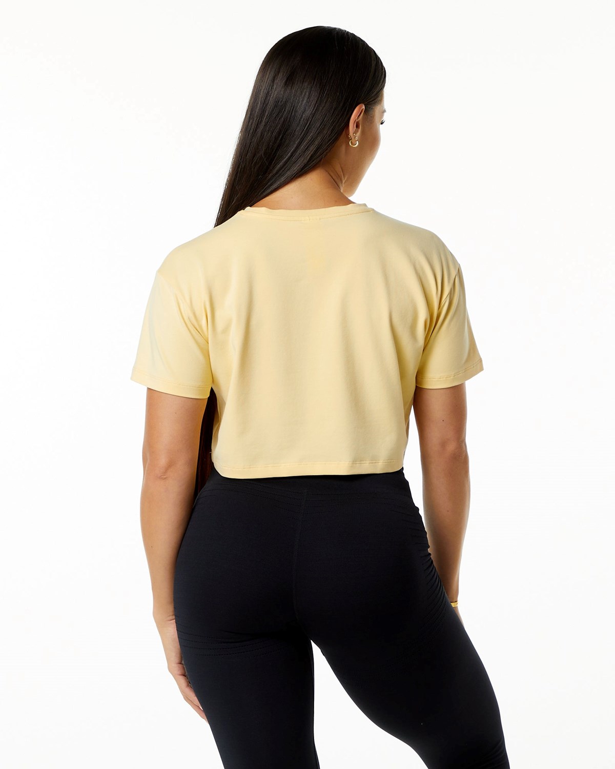 Alphalete Fitted Performance Corta Sleeve Crop Daffodil Femme | QQX-69880797