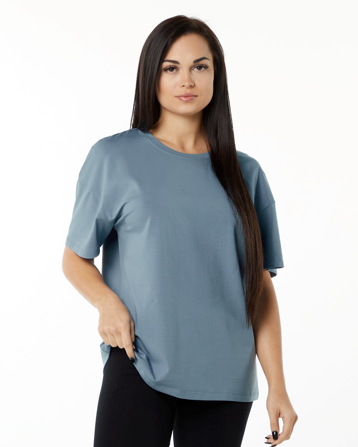 Alphalete Performance Corta Sleeve Bleu Femme | KWN-42802944