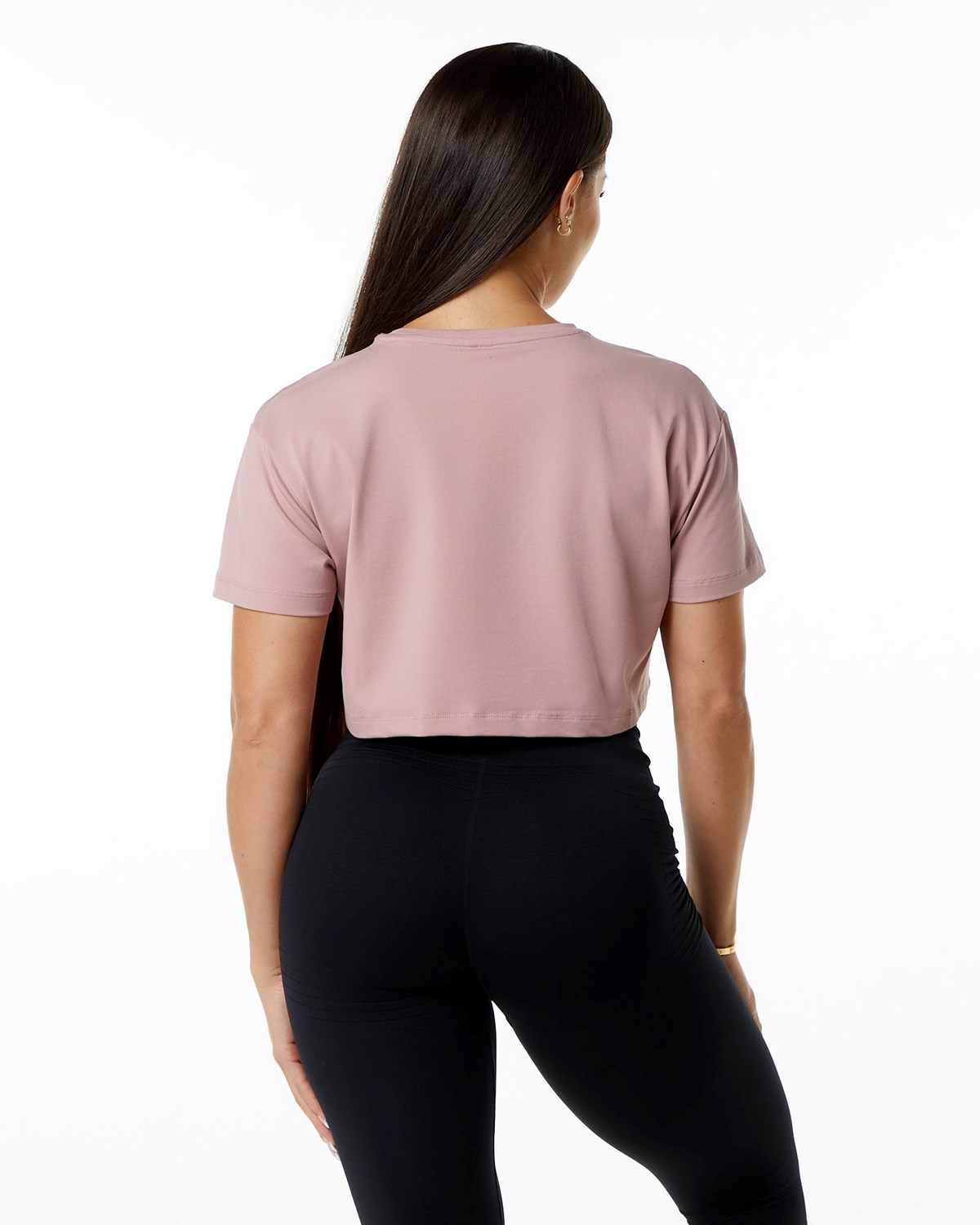 Alphalete Fitted Performance Corta Sleeve Crop Mauve Femme | DOK-08343345