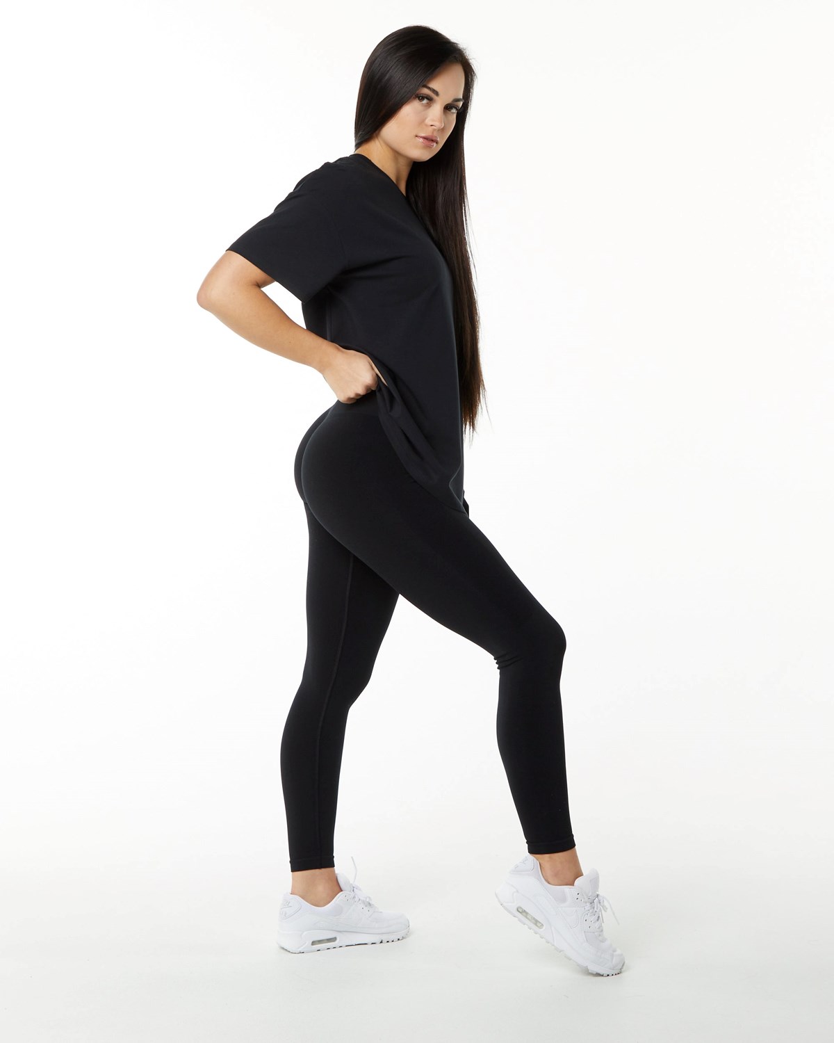 Alphalete Performance Corta Sleeve Noir Femme | WTH-04160293