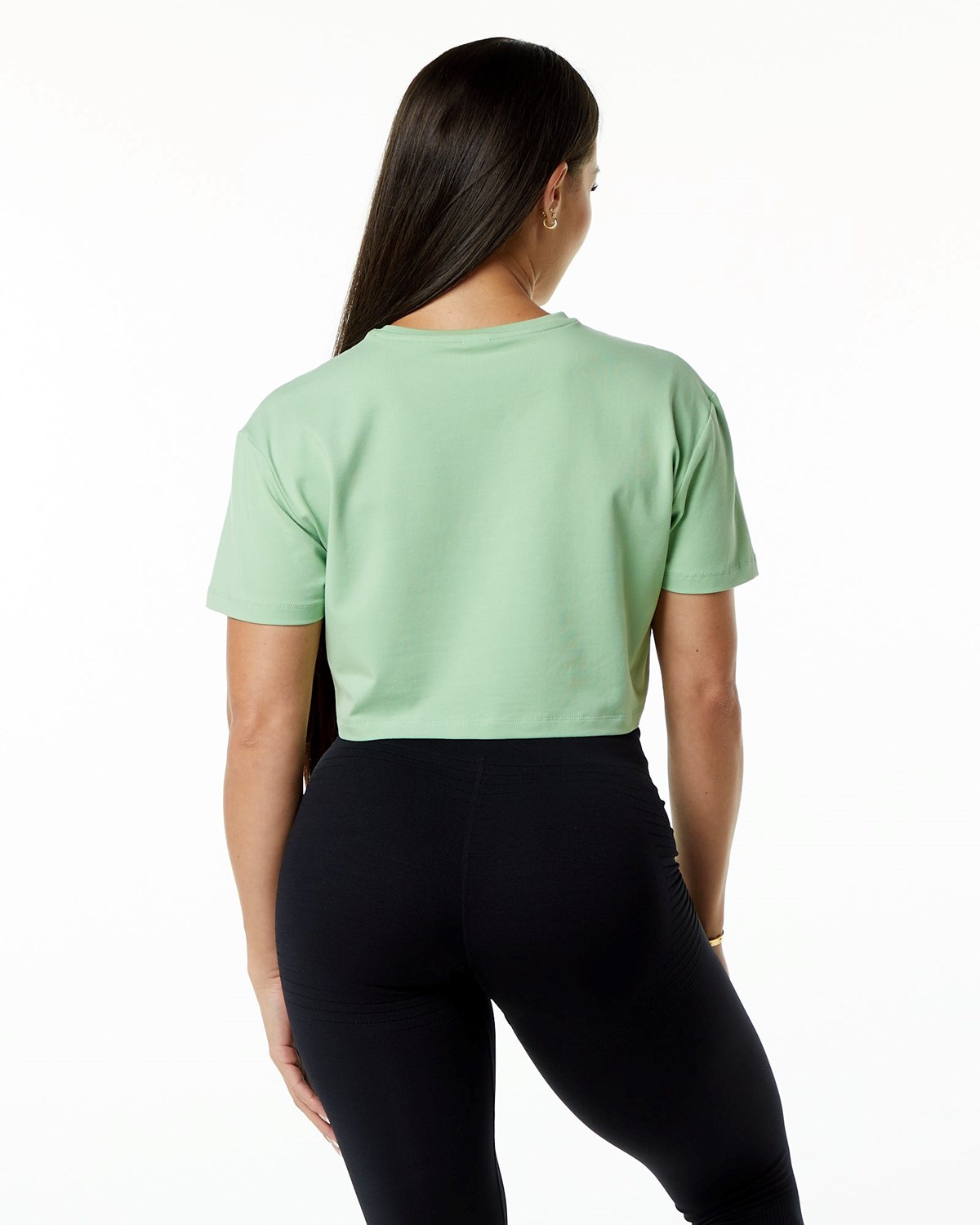 Alphalete Fitted Performance Corta Sleeve Crop Pistachio Femme | ZVE-36558295