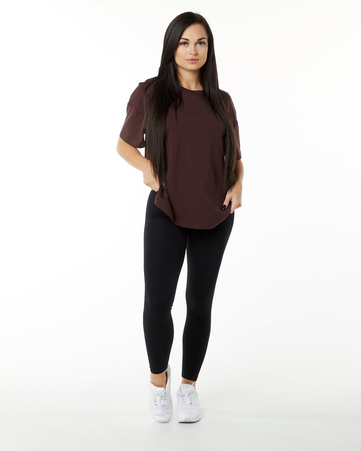 Alphalete Performance Corta Sleeve Bordeaux Femme | ALB-42110726