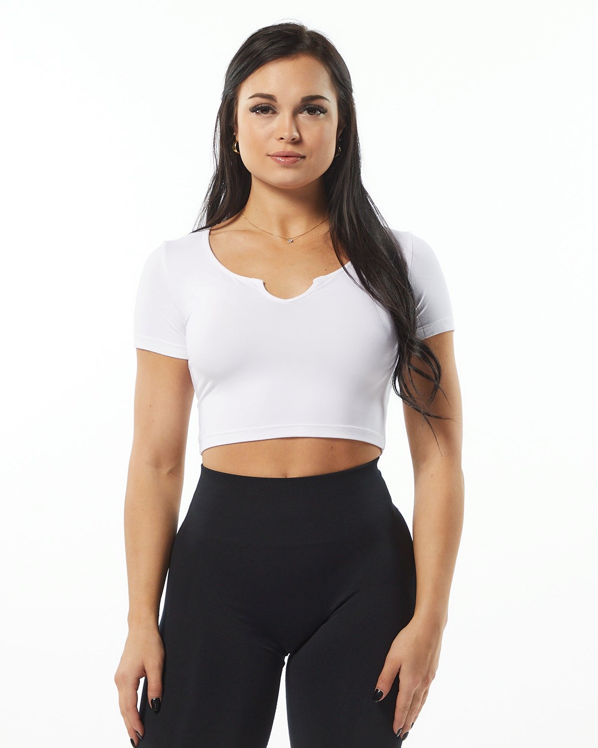 Alphalete Fitted Tee Blanche Femme | GTB-14198155