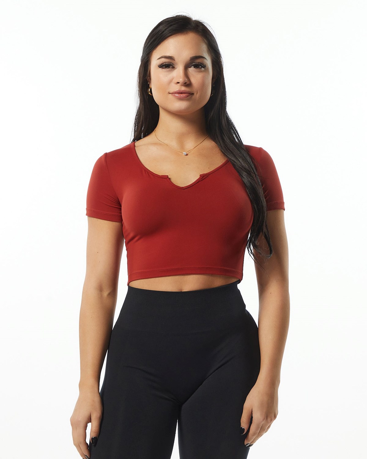 Alphalete Fitted Tee Cherry Femme | PWK-27345270