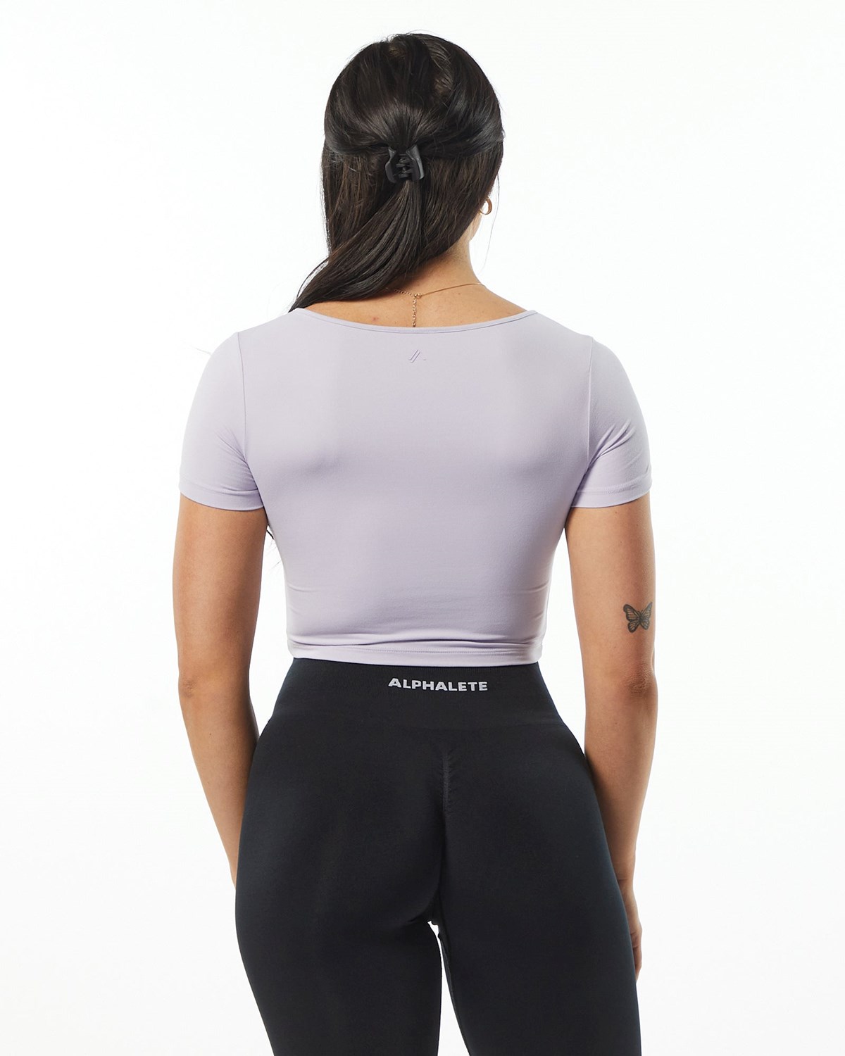 Alphalete Fitted Tee Lilac Femme | ZZG-36422953