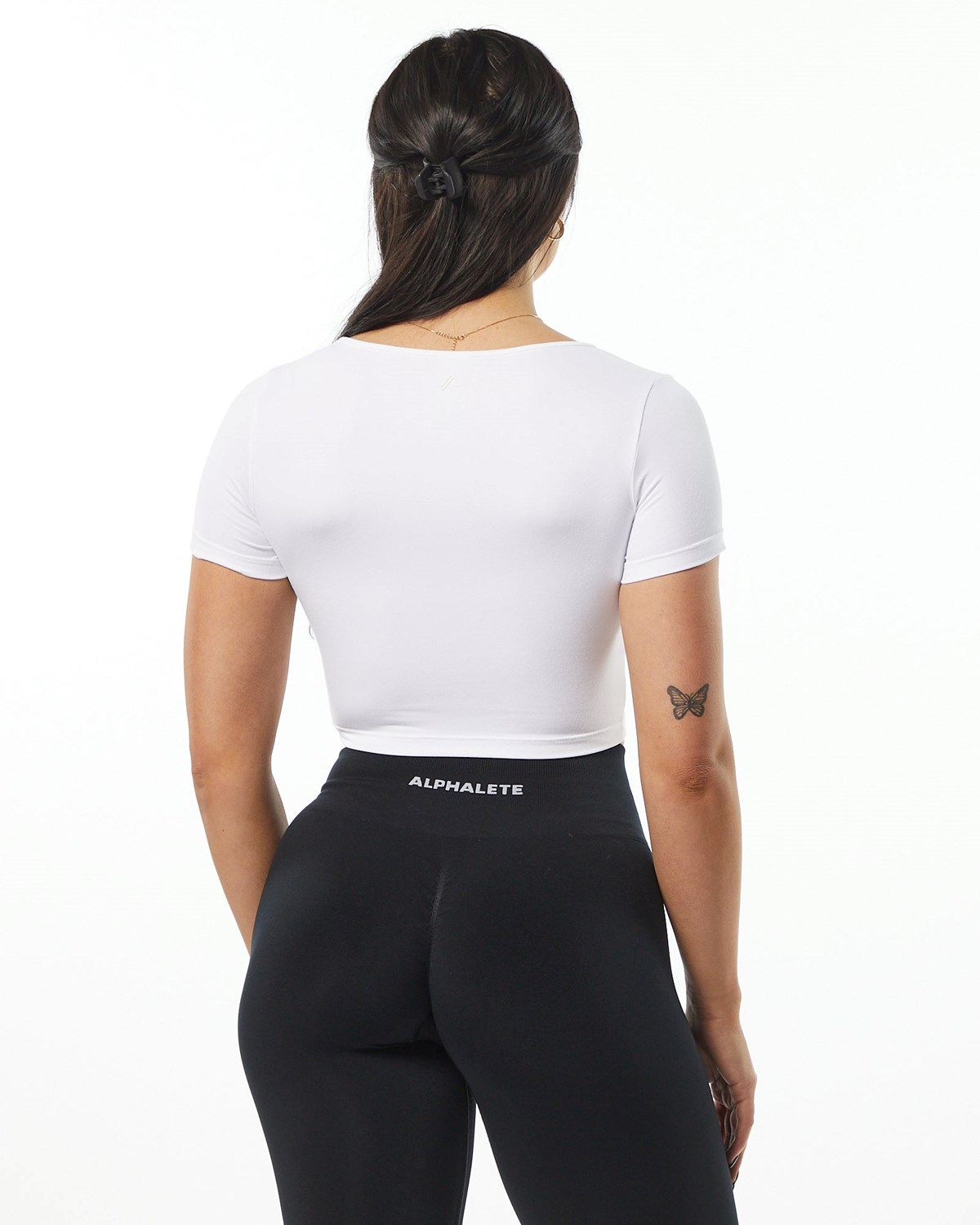 Alphalete Fitted Tee Blanche Femme | GTB-14198155