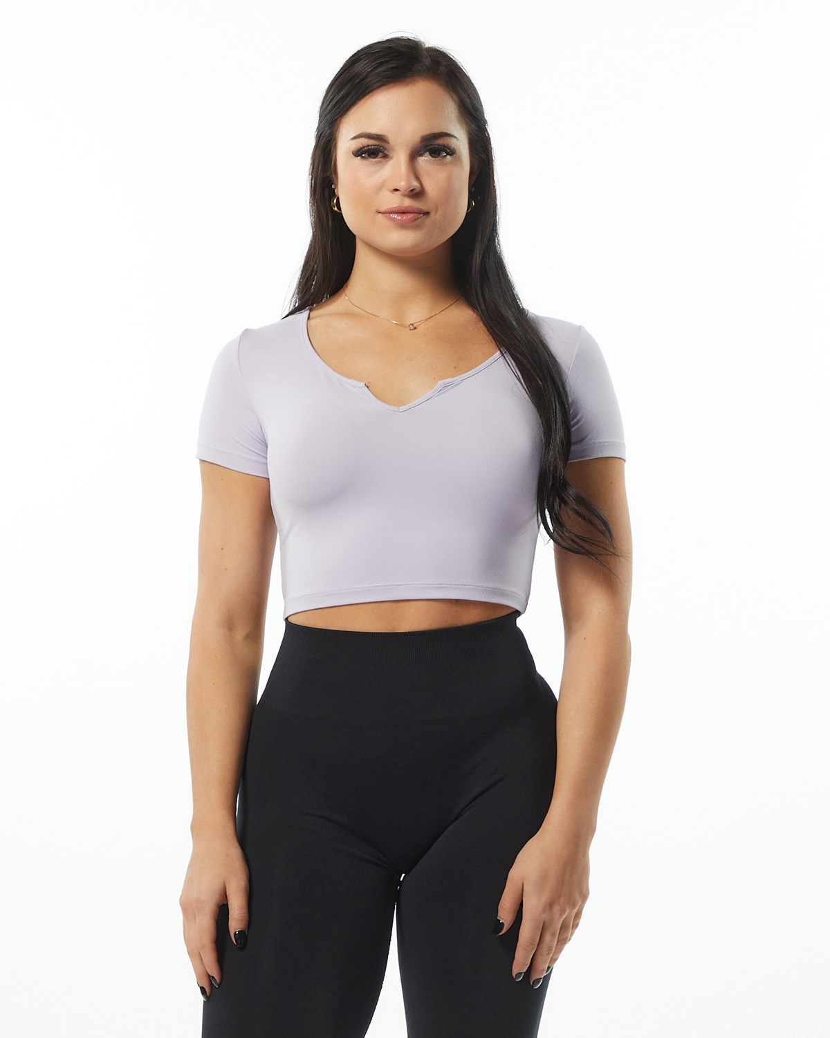 Alphalete Fitted Tee Lilac Femme | ZZG-36422953