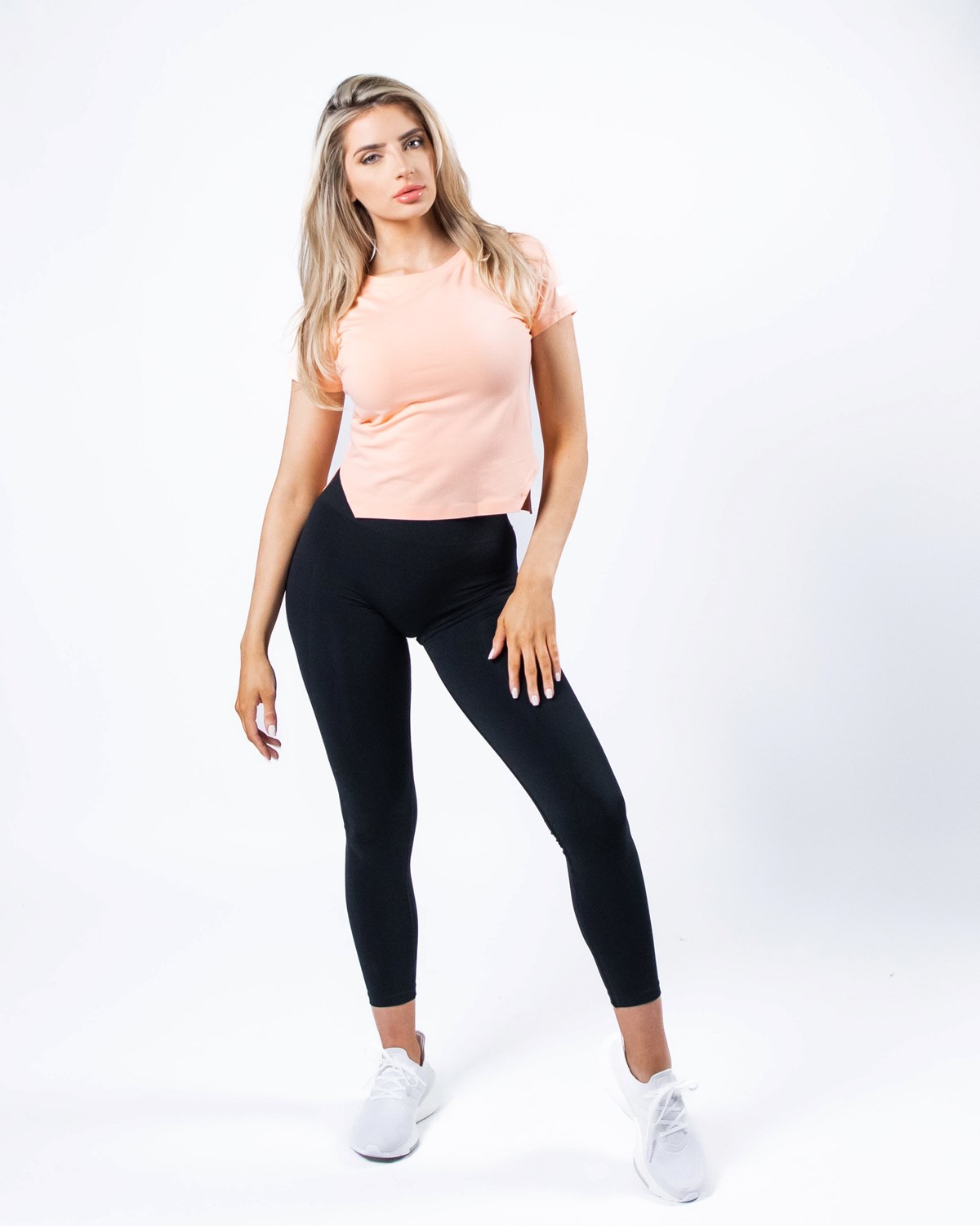 Alphalete Boatneck Cropped Premium Corta Sleeve Corail Femme | ERJ-39188157