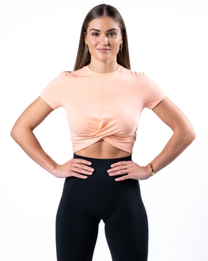 Alphalete Cropped Premium Corta Sleeve Corail Femme | DED-89171703