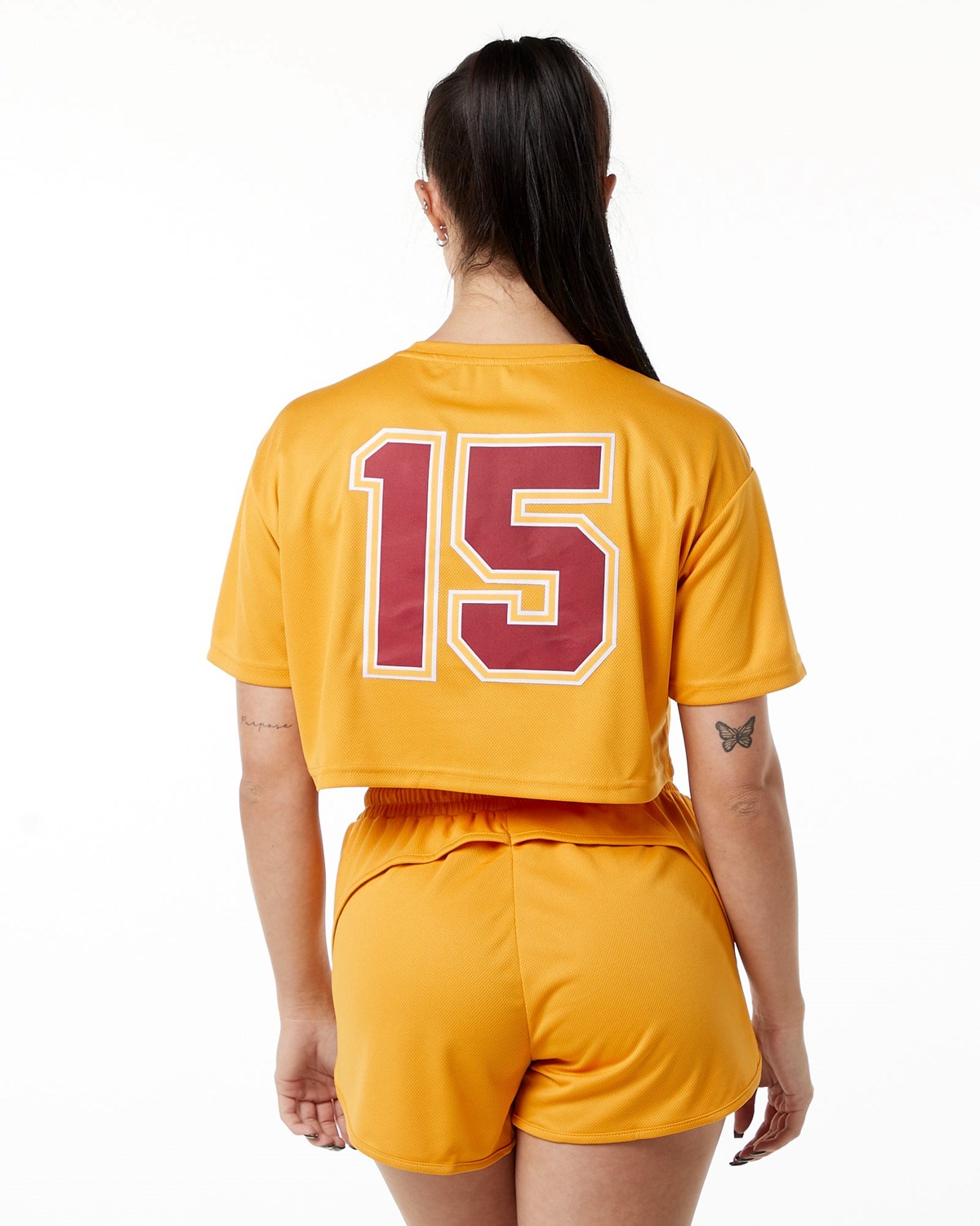 Alphalete Oversized Crop Jersey Marigold Femme | ETG-70749939