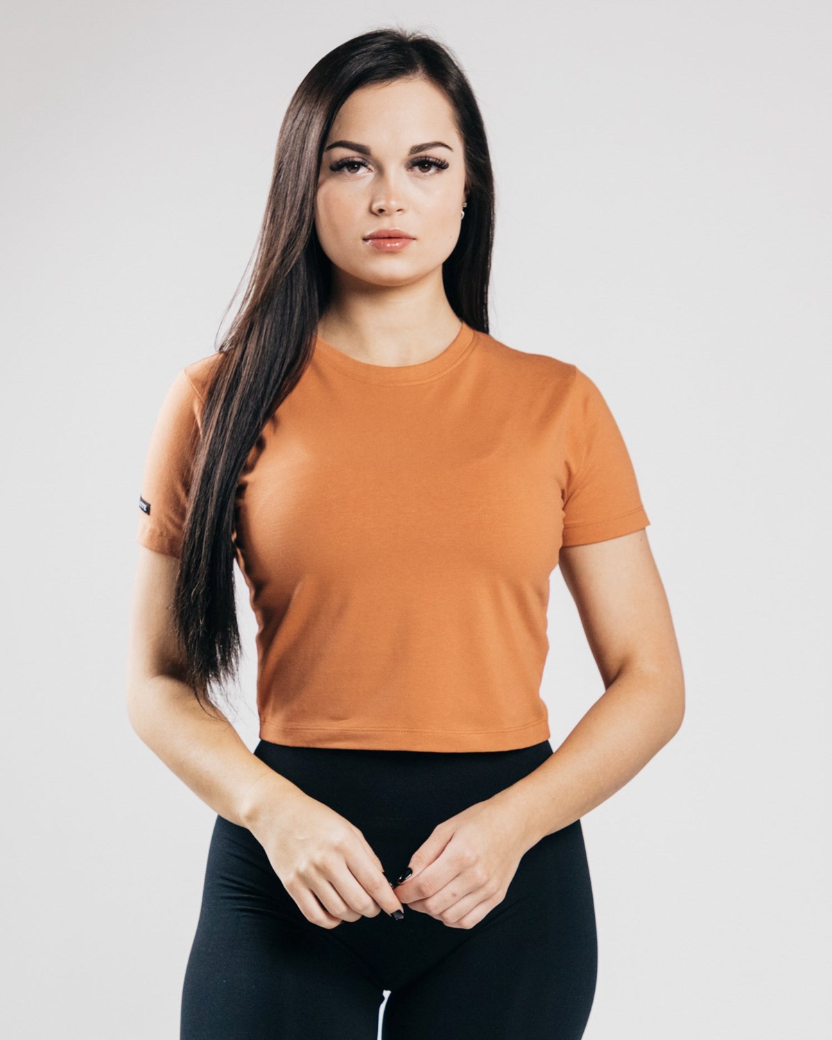 Alphalete Fitted Performance Crop Top Clay Femme | UOH-88699381