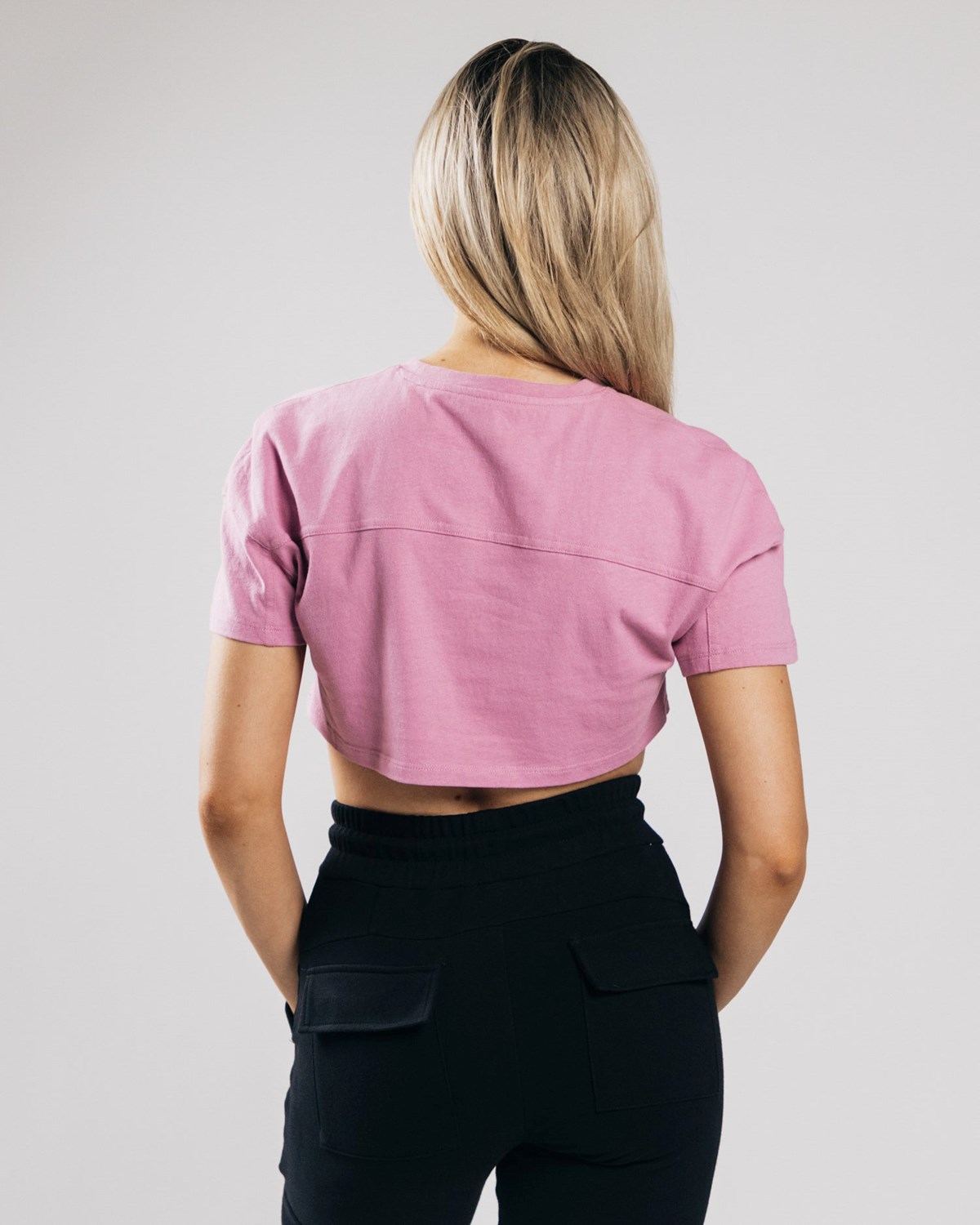 Alphalete Heavy Coton Dropped Shoulder Crop Rose Femme | CXO-99471472