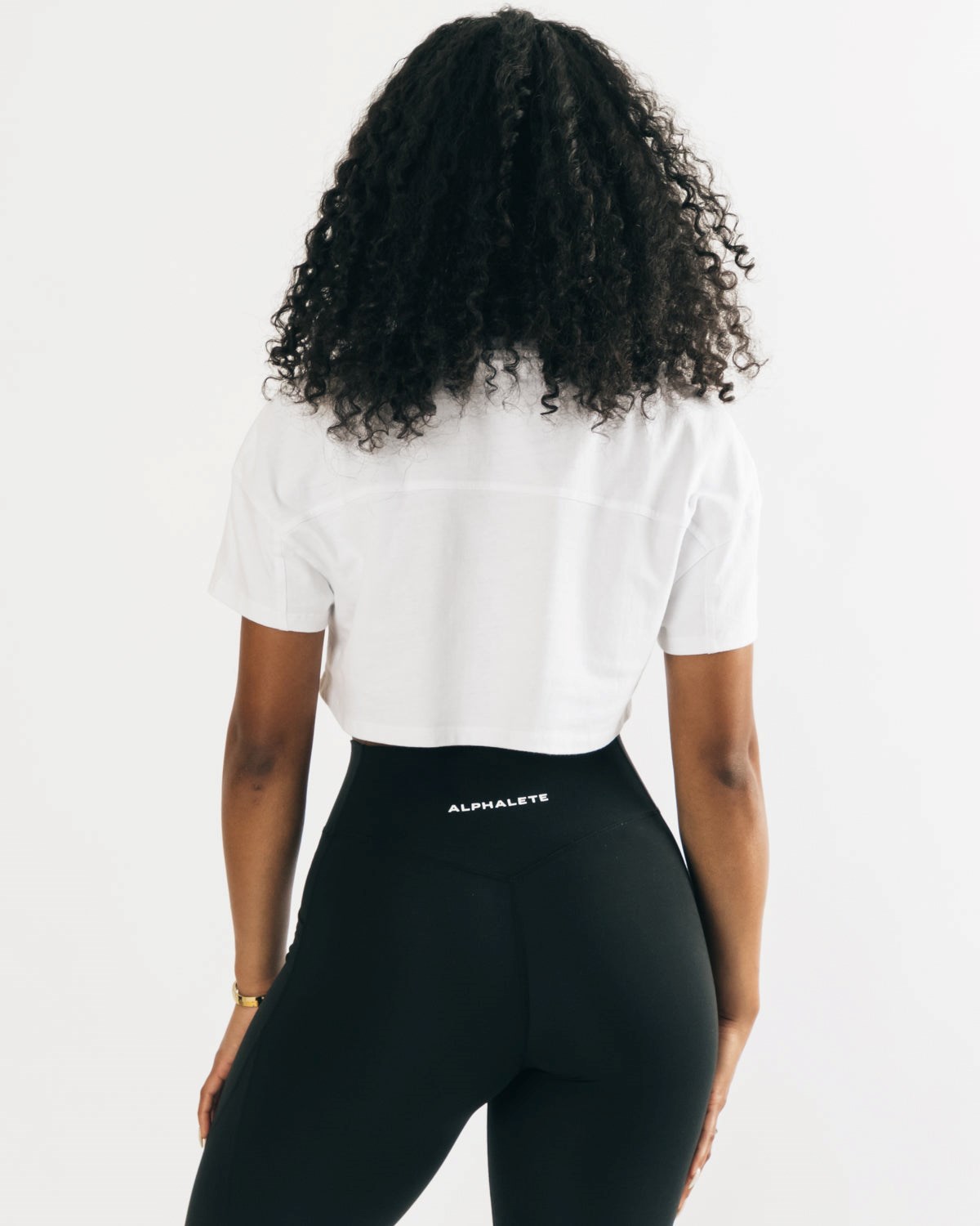 Alphalete Heavy Coton Dropped Shoulder Crop Blanche Femme | JXW-18775757