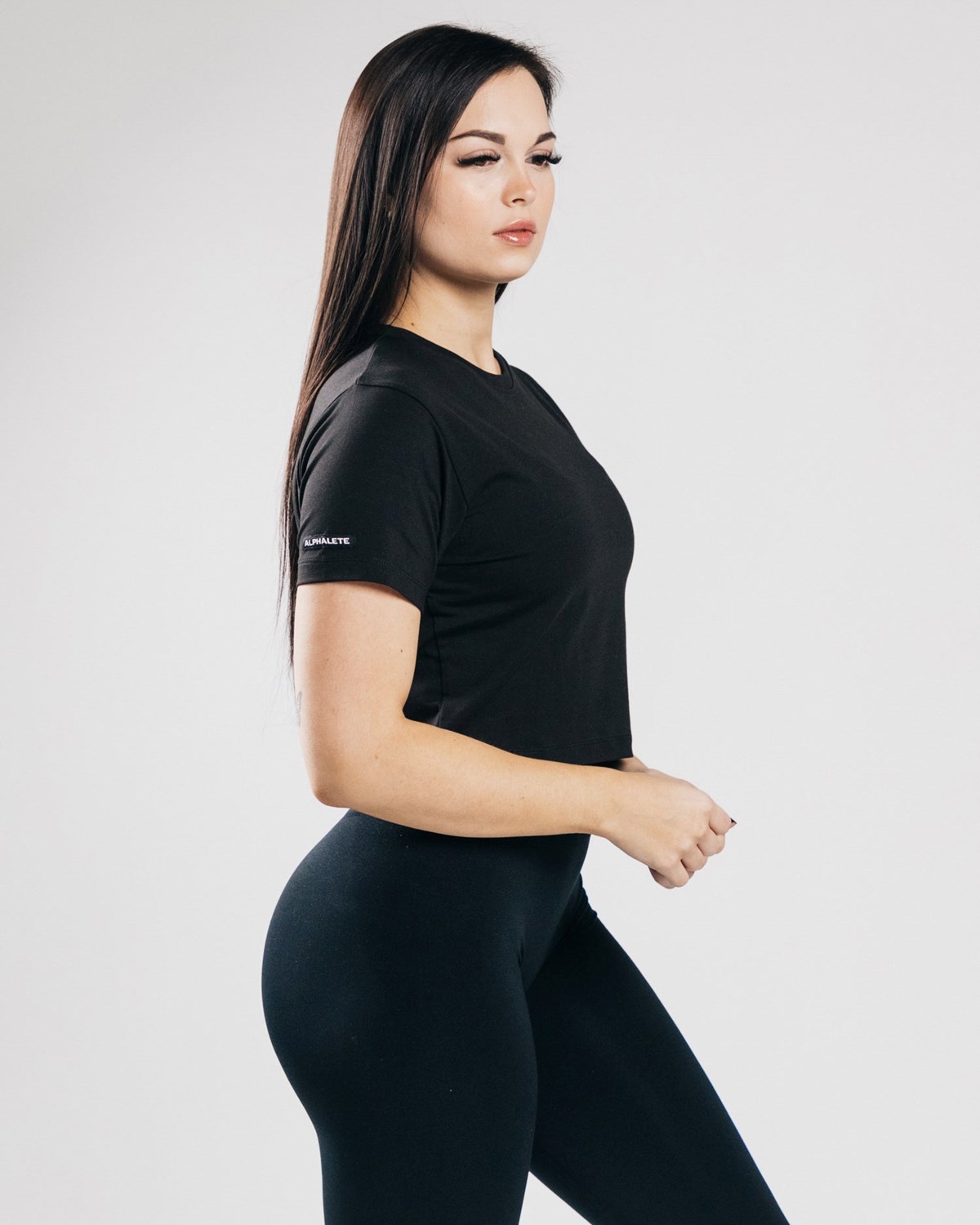 Alphalete Fitted Performance Crop Top Noir Femme | STL-53437167