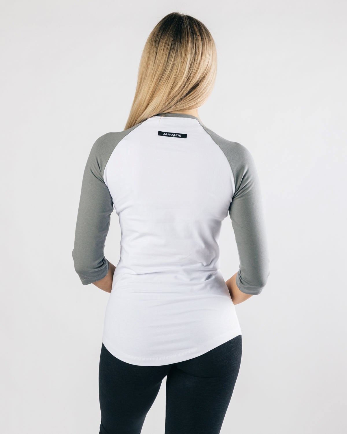 Alphalete Fitted Performance 3/4 Sleeve Blanche Grise Femme | COU-69535334