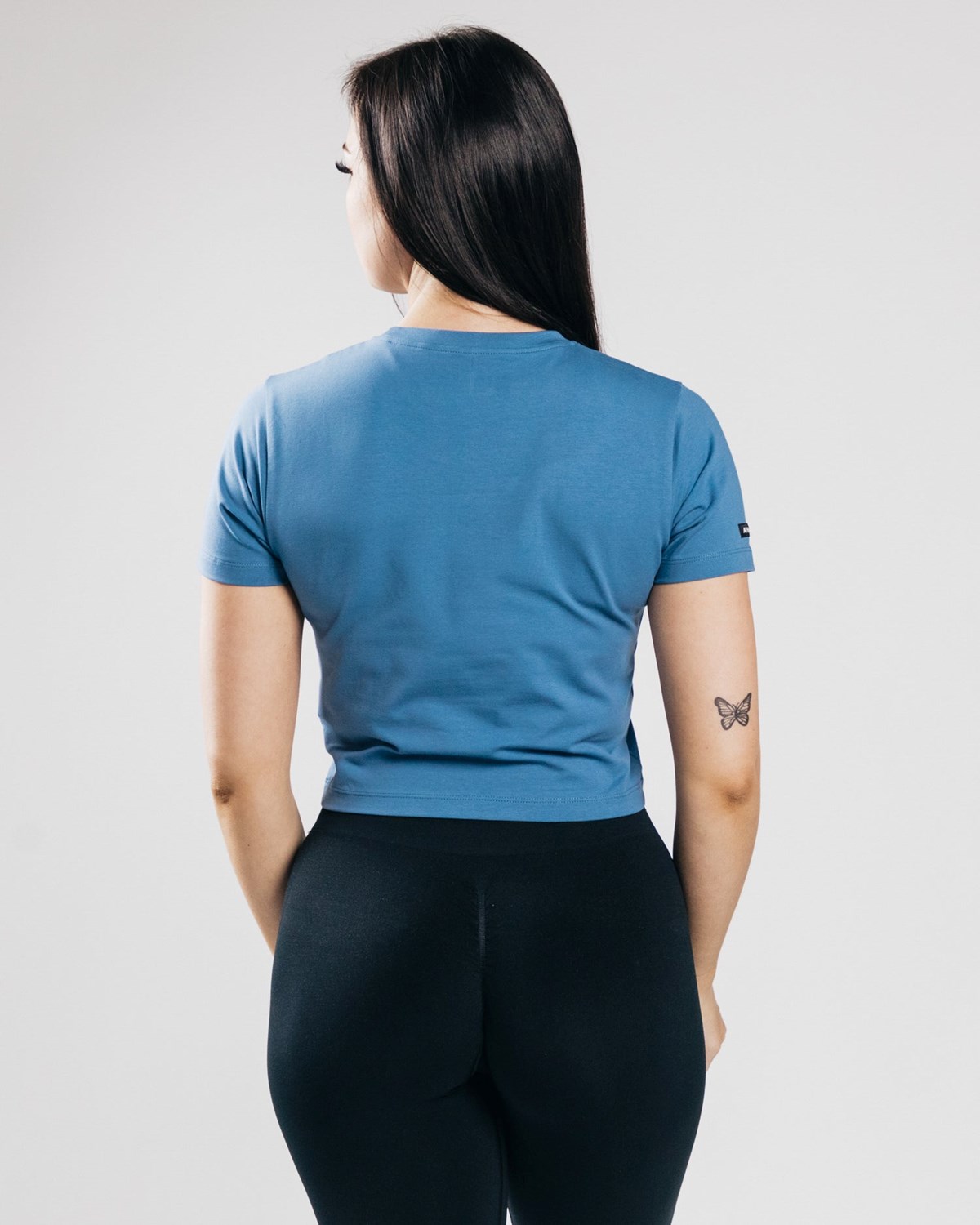 Alphalete Fitted Performance Crop Top Bleu Femme | IPC-06920671