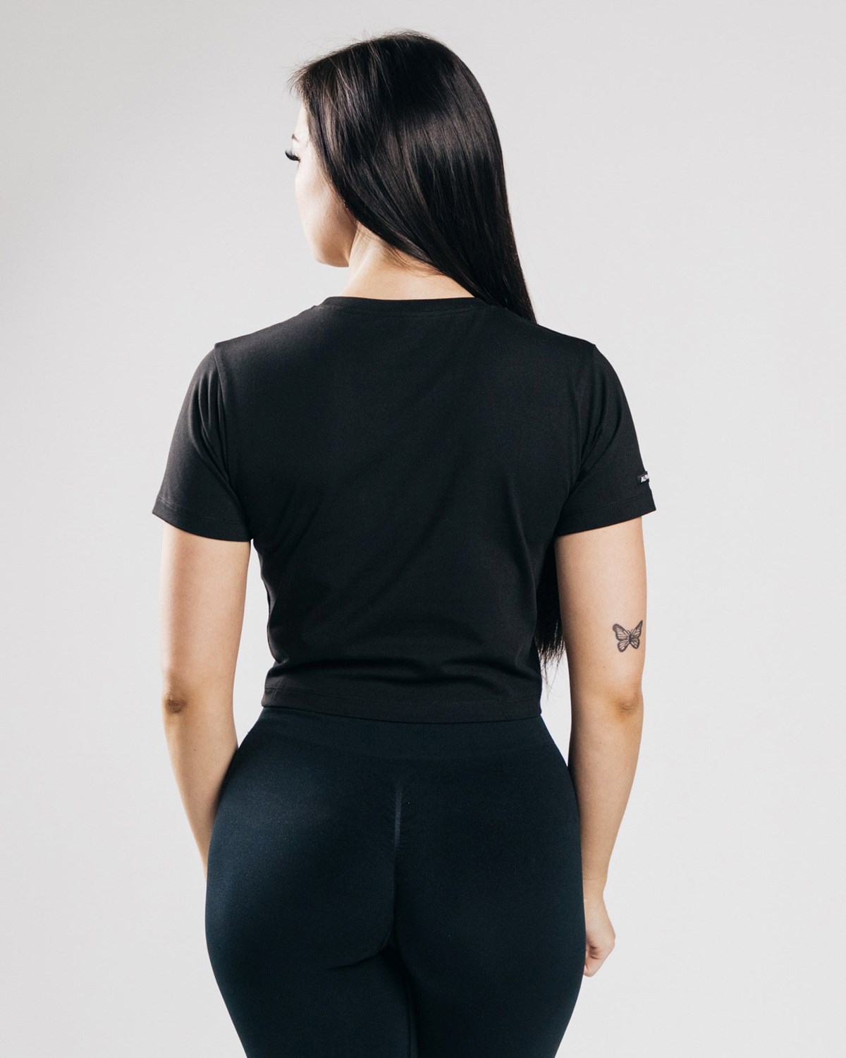 Alphalete Fitted Performance Crop Top Noir Femme | STL-53437167