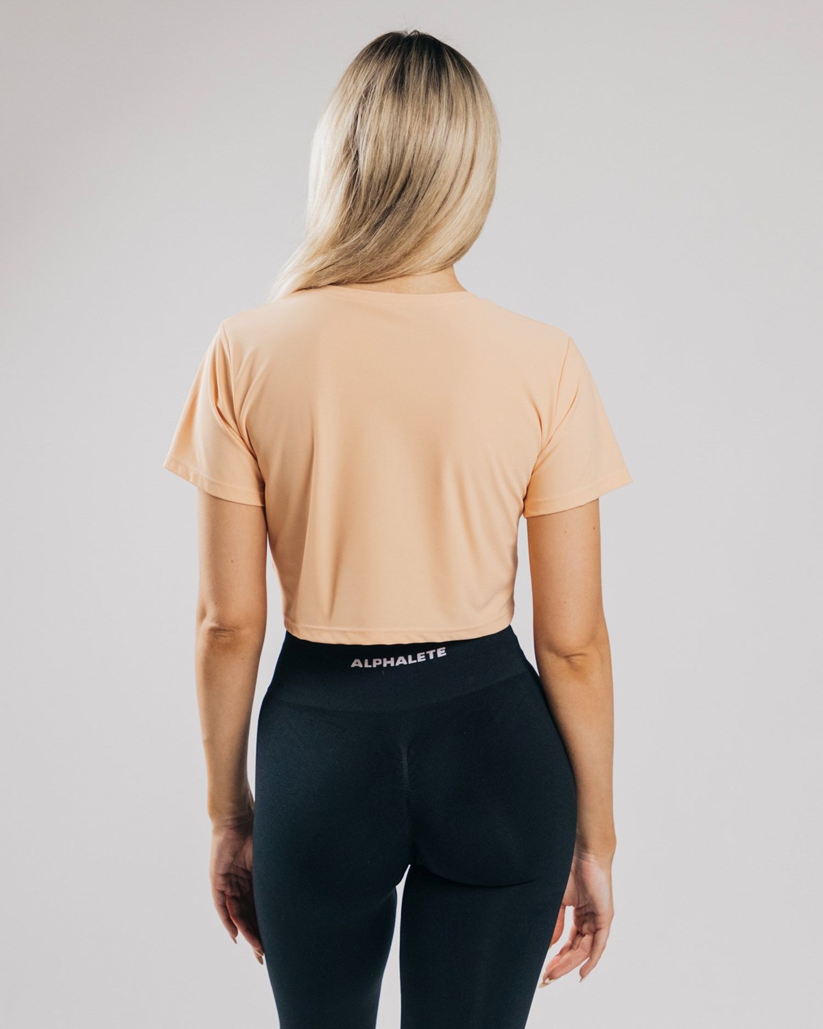 Alphalete Cropped Legere Corta Sleeve Orange Femme | ENT-69394756