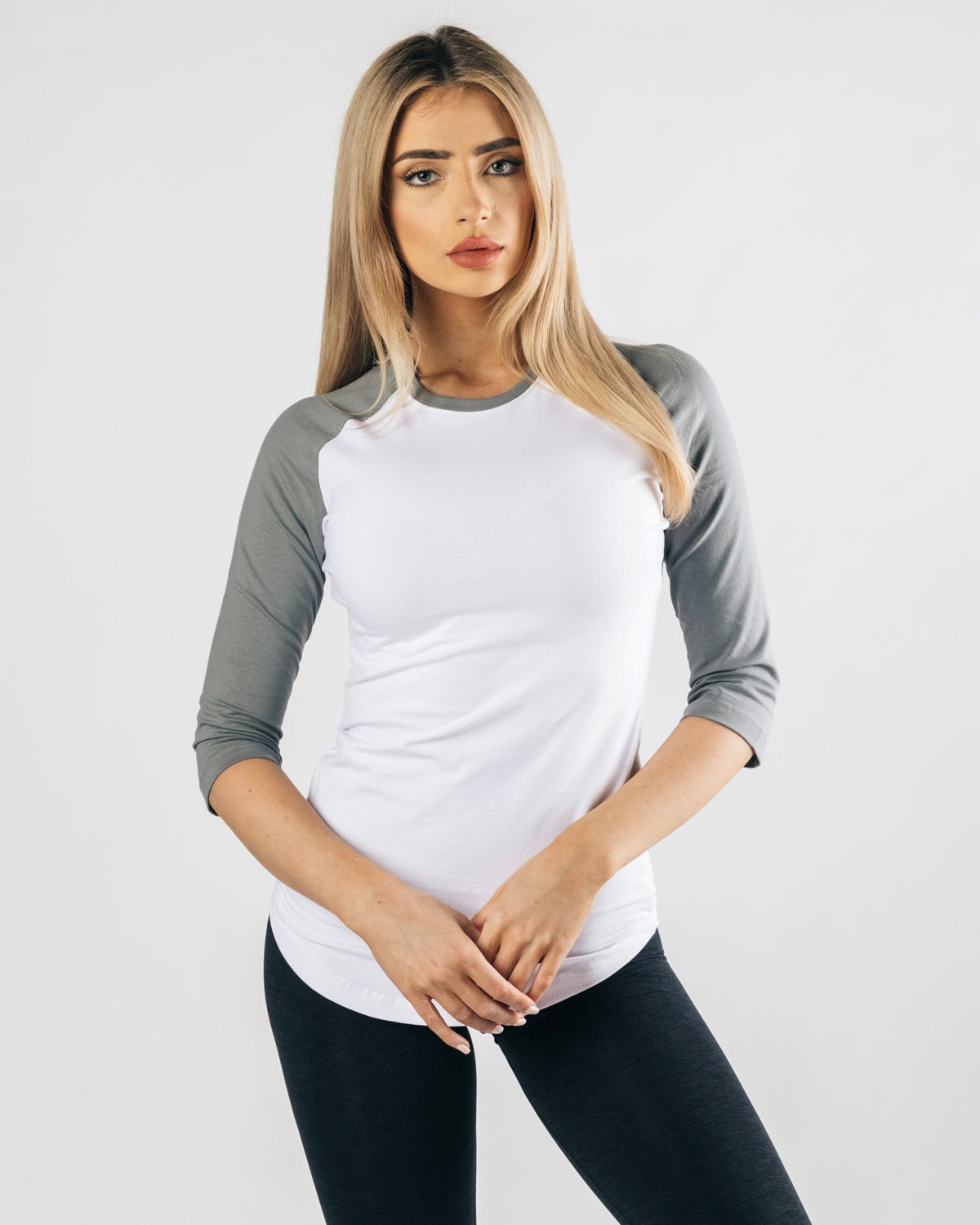 Alphalete Fitted Performance 3/4 Sleeve Blanche Grise Femme | COU-69535334