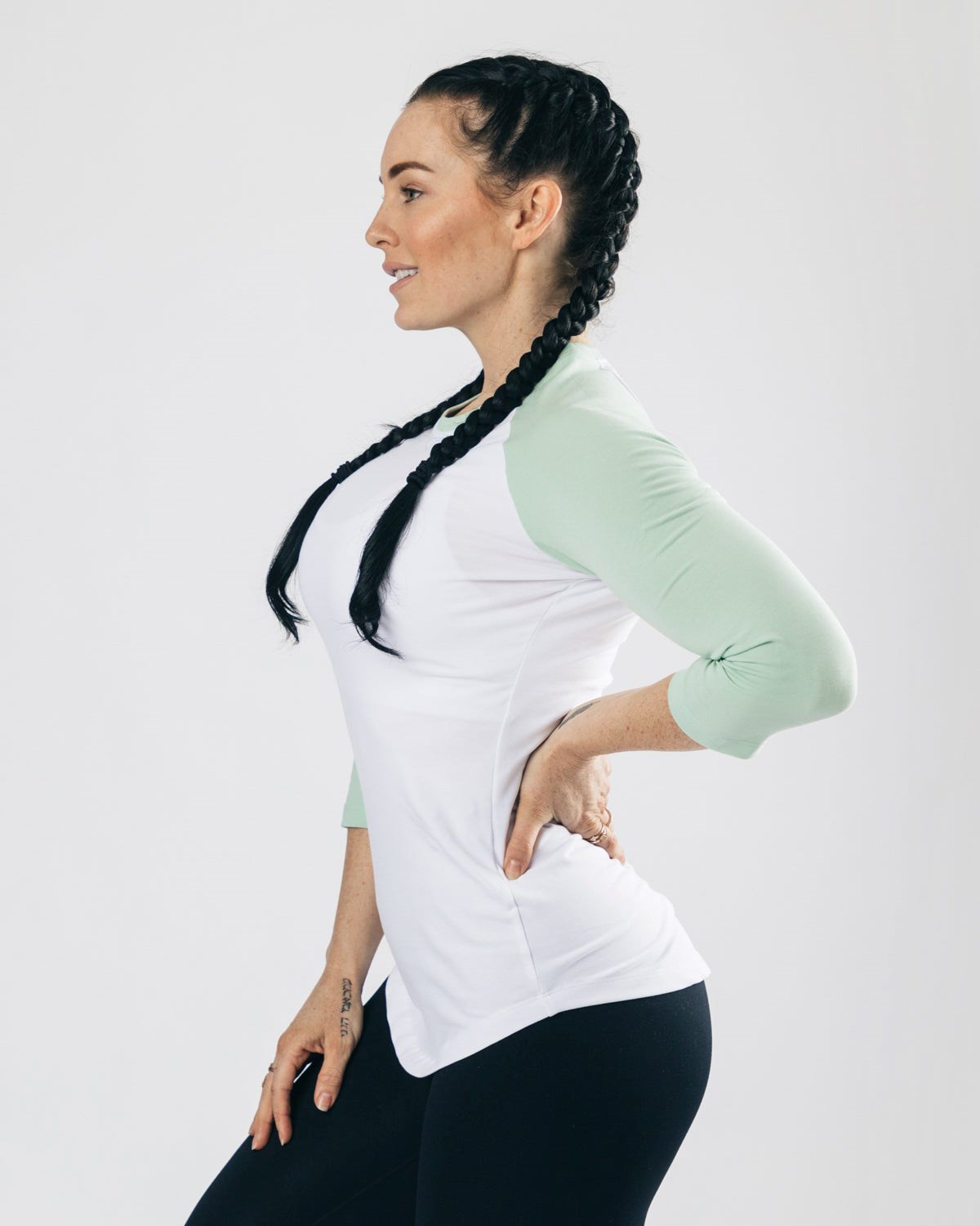 Alphalete Fitted Performance 3/4 Sleeve Blanche Femme | JLU-56033796